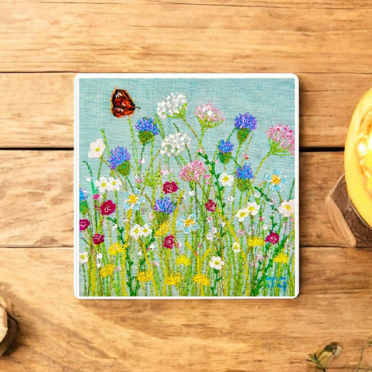 Wild Flowers Ceramic Coaster