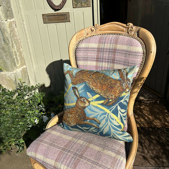 Leaping Hares Cushion Cover