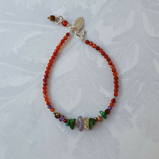 Russet Fragment delicate gemstone bracelet in rich orange carnelian.