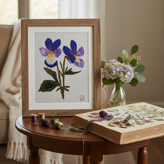 Raw Edge Appliqué Stitch Kit - Wild Pansy