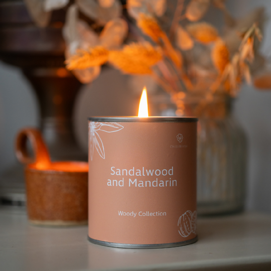 Sandalwood and Mandarin Candle or Wax Melts