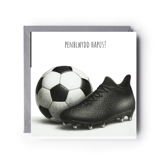 Penblwydd Hapus – Football Greeting Card