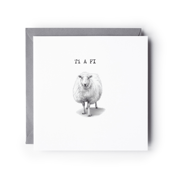 Ti A Fi Welsh Sheep Greeting Card