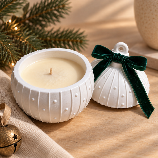 White Christmas Bauble Candle Decoration| Christmas Tree Fragrance | Xmas Homeware