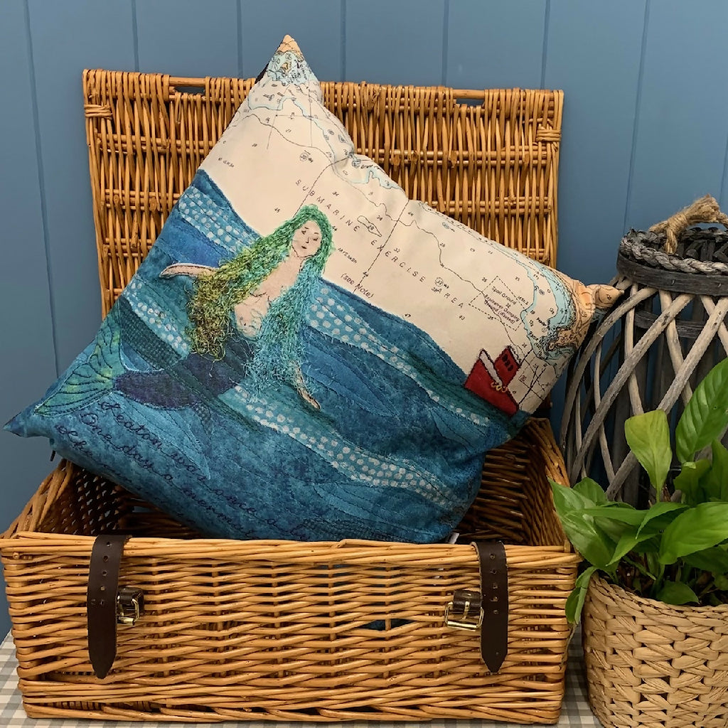 Mermaid cushion by Hannah Wisdom Textiles