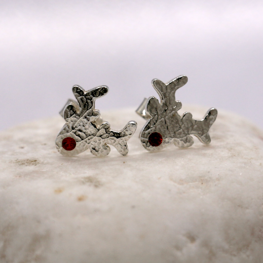 Silver Rudolph Stud Earrings
