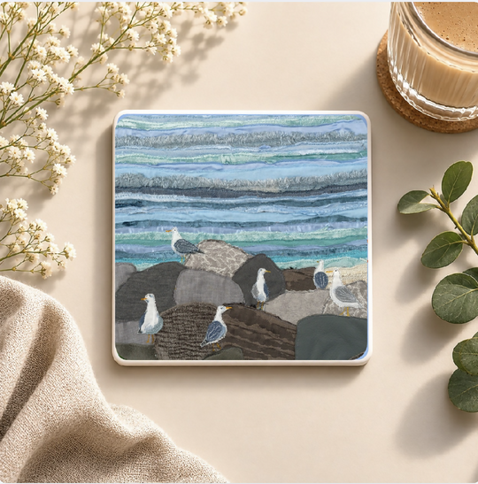 Seagulls Rock Sandstone Coaster