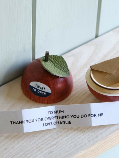 'I Love You To The Core' Secret Message Wooden Apple