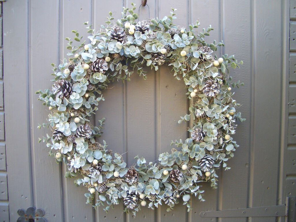 Eucalyptus and Frosted Snowberry Wreath