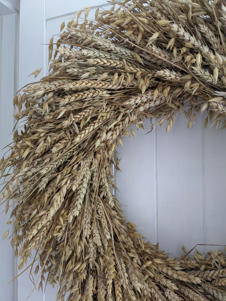 Large Wheat and Oats Handmade Wreath