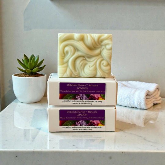Mango Butter SOAP WITH TEA TREE & LAVENDER ESSENTIAL OIL
