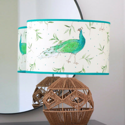 40cm Olive and Dot Peacock Table Lampshade