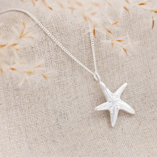 Silver Starfish Pendant Necklace