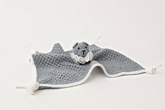 Theo the Bear — Comforter & Rattle, Dove Grey