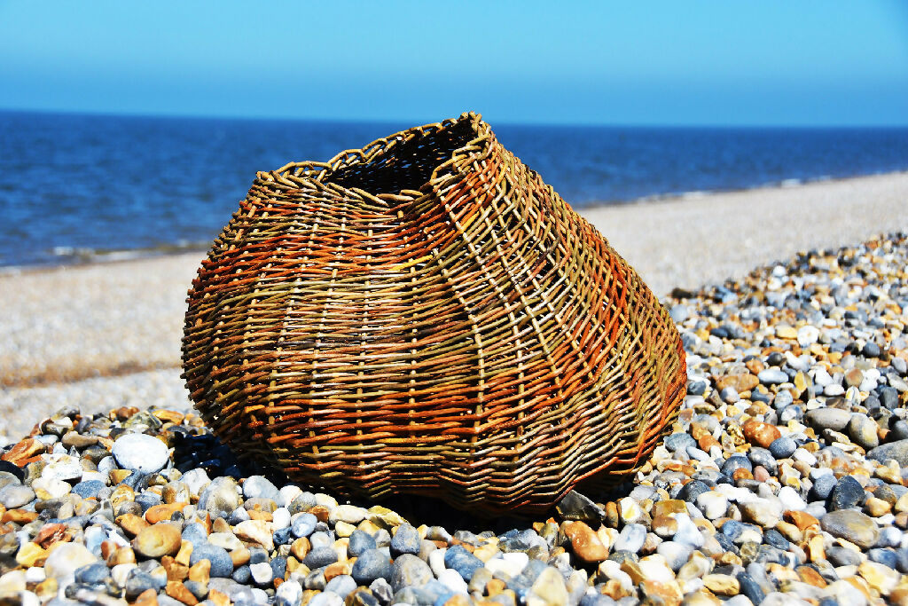 Organic, Sculptural Basket in Mixed Willow