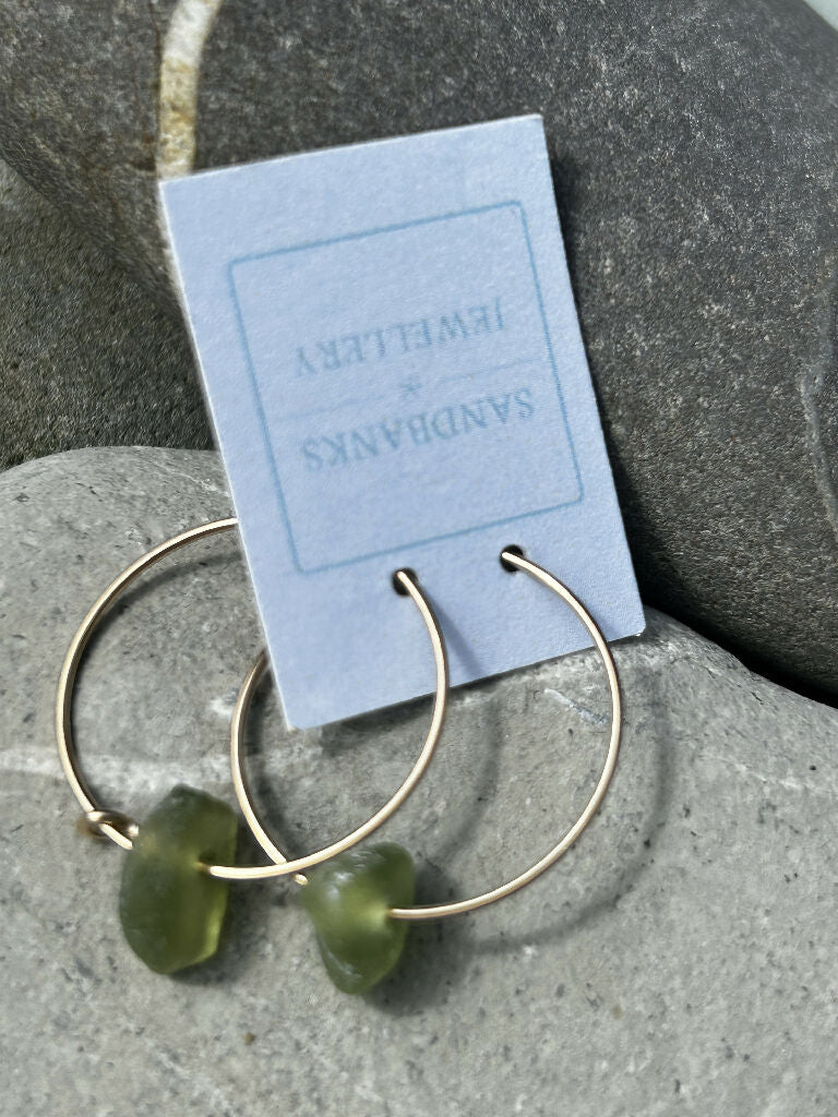 Seaglass Hoops