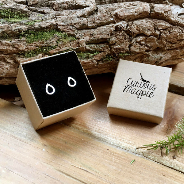 Handmade Sterling Silver Dewdrop Stud Earrings