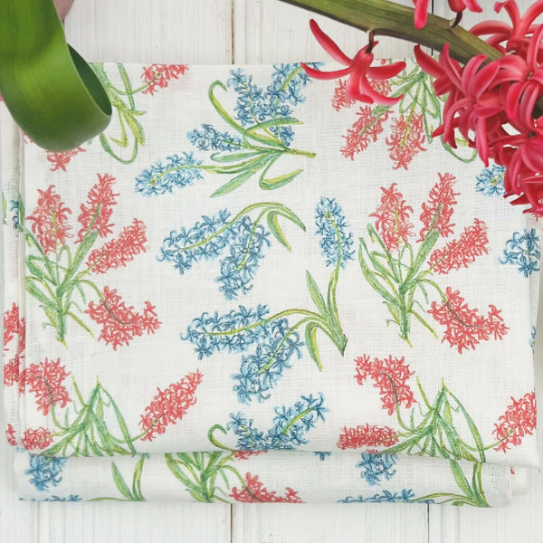 Linen Tea Towel - Hyacinths