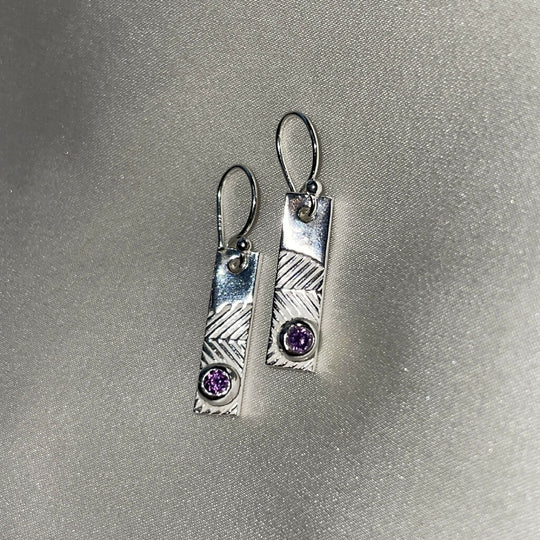 Rectangle Geometric Sterling Silver Fine Earrings