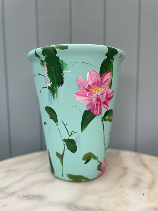 The King's Rose - Hand Painted Interior Terracotta Plant Pot