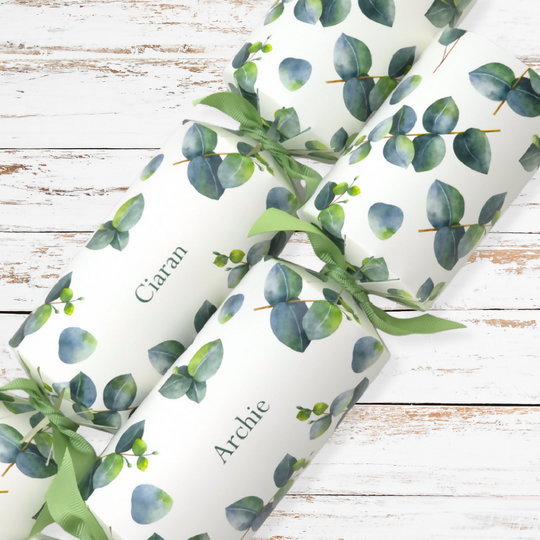 Personalised Cracker Making Kit | Watercolour Eucalyptus | Makes 4 or 6 Crackers