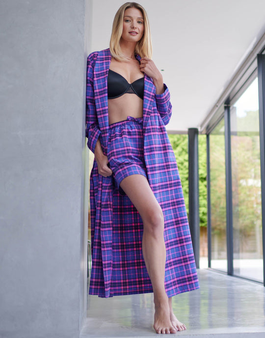 Women's Brushed Cotton Dressing Gown – Lomond Tartan