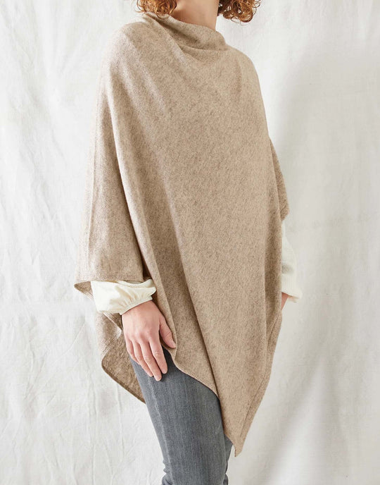 Women's Luxury Merino Wool Cowl Poncho – Oat
