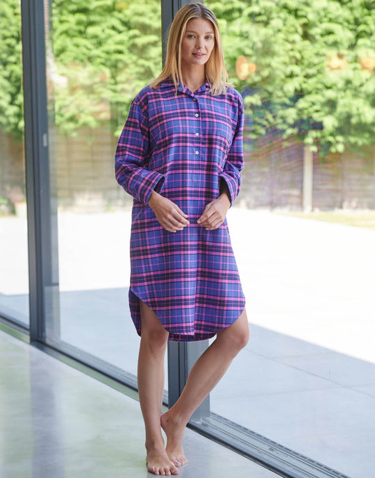 Women's Brushed Cotton Nightshirt – Lomond Tartan