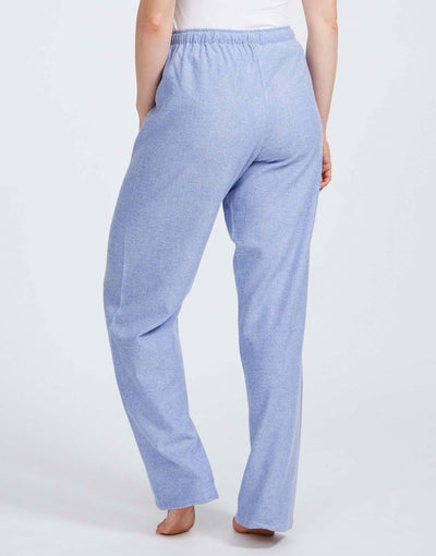 Women's Brushed Cotton Pyjama Trousers – Staffordshire Blue Herringbone