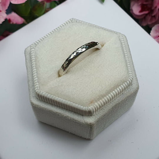 The Bella Ring | Sterling Silver Hammer Textured Ring