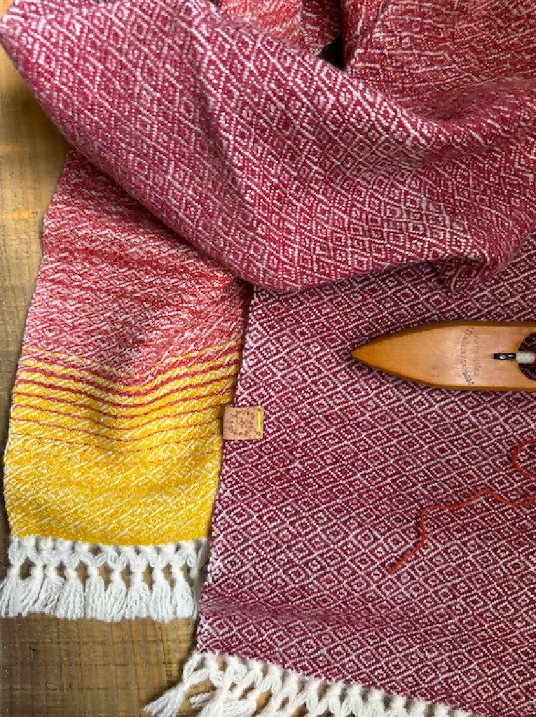 Graduating Sunset Scarf - Gold to Burgundy 1