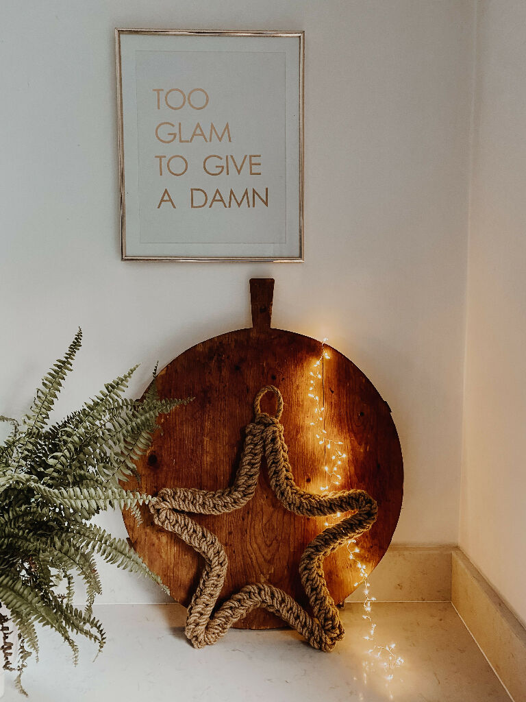 25cm Jute Christmas Star Wreath