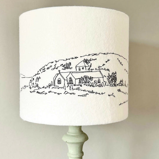 Embroidered Church Cove Lampshade