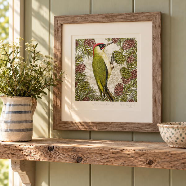 Green Woodpecker - Signed and mounted Giclée Art Print