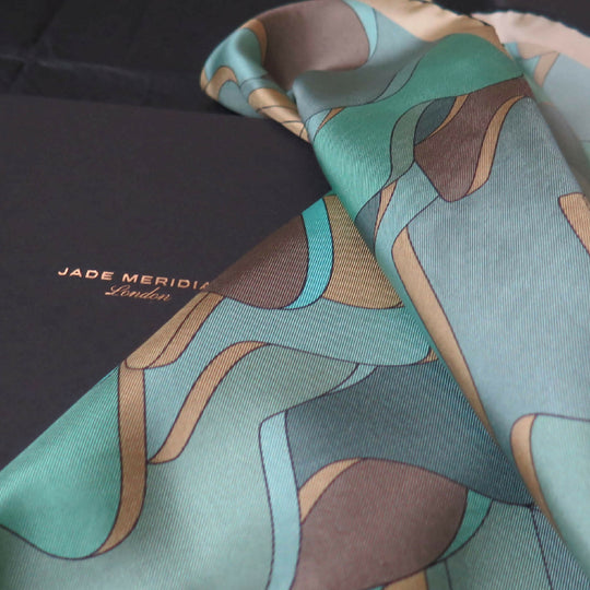 Enceladus Dawn | Aquarius Collection. Hand Rolled Silk Square