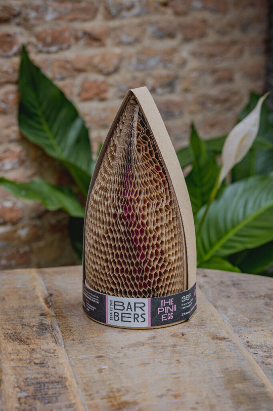 Pink Chocolate Easter Egg with Raspberry White Chocolate