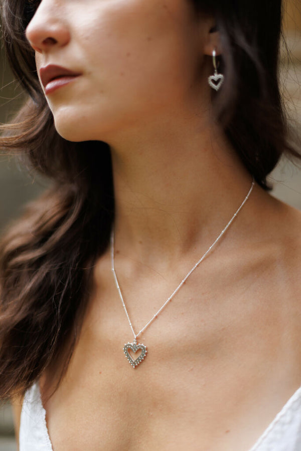 Venus Heart Necklace in Silver