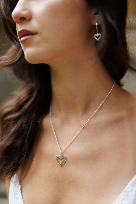 Venus Heart Necklace in Silver