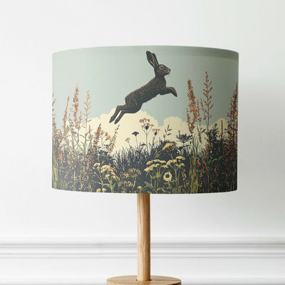 'Jumping for Joy' Hare Illustrative Lampshade