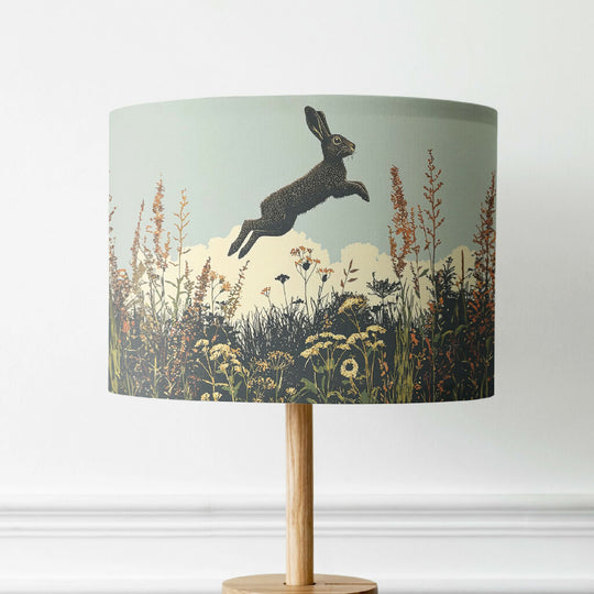'Jumping for Joy' Hare Illustrative Lampshade