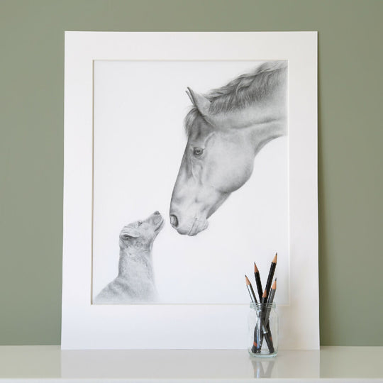 Affinity| Signed limited edition unmounted print| Monochrome graphite pencil