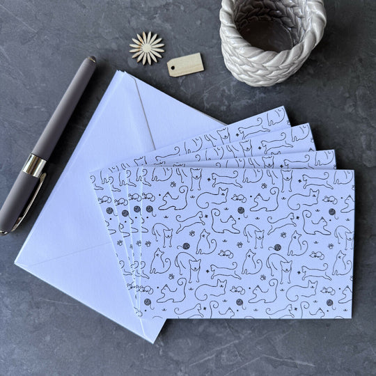 Cat Pattern Note Cards