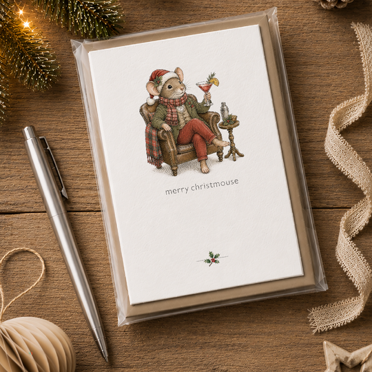 Pack of 5, festive cheer, plantable wildflower seed Christmas cards