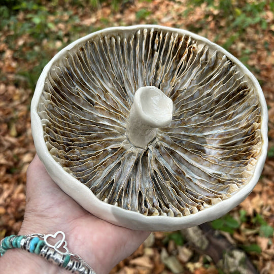 Giant field mushroom toadstool ceramic