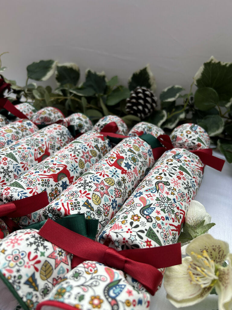 Liberty Print Fabric Christmas Crackers: Eco Reusable Holiday Decor