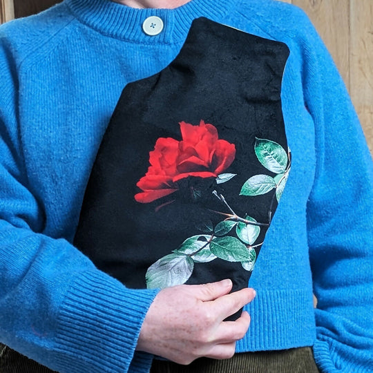 Red Rose Velvet Hot Water Bottle