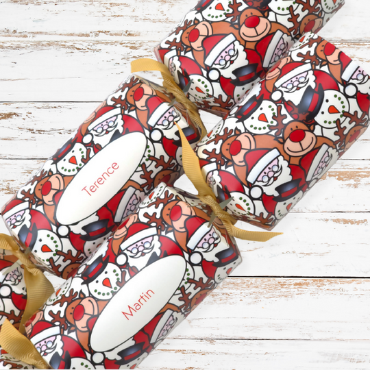 Personalised Cracker Making Craft Kit | Christmas Characters | Makes 4 or 6 Crackers