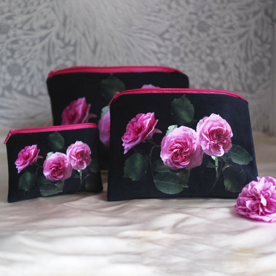 Pink Rose Velvet Pouch