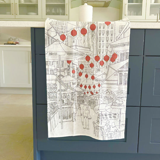 Chinese New Year Linen Tea Towel