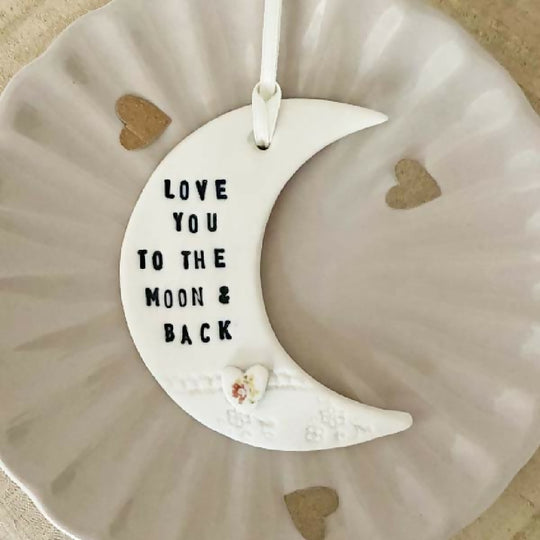 Porcelain Love You To The Moon And Back Decoration